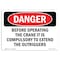 Signmission Safety Sign, OSHA Danger, 5" Height, Extend Outriggers, Landscape OS-DS-D-57-L-1756 - alternate 1
